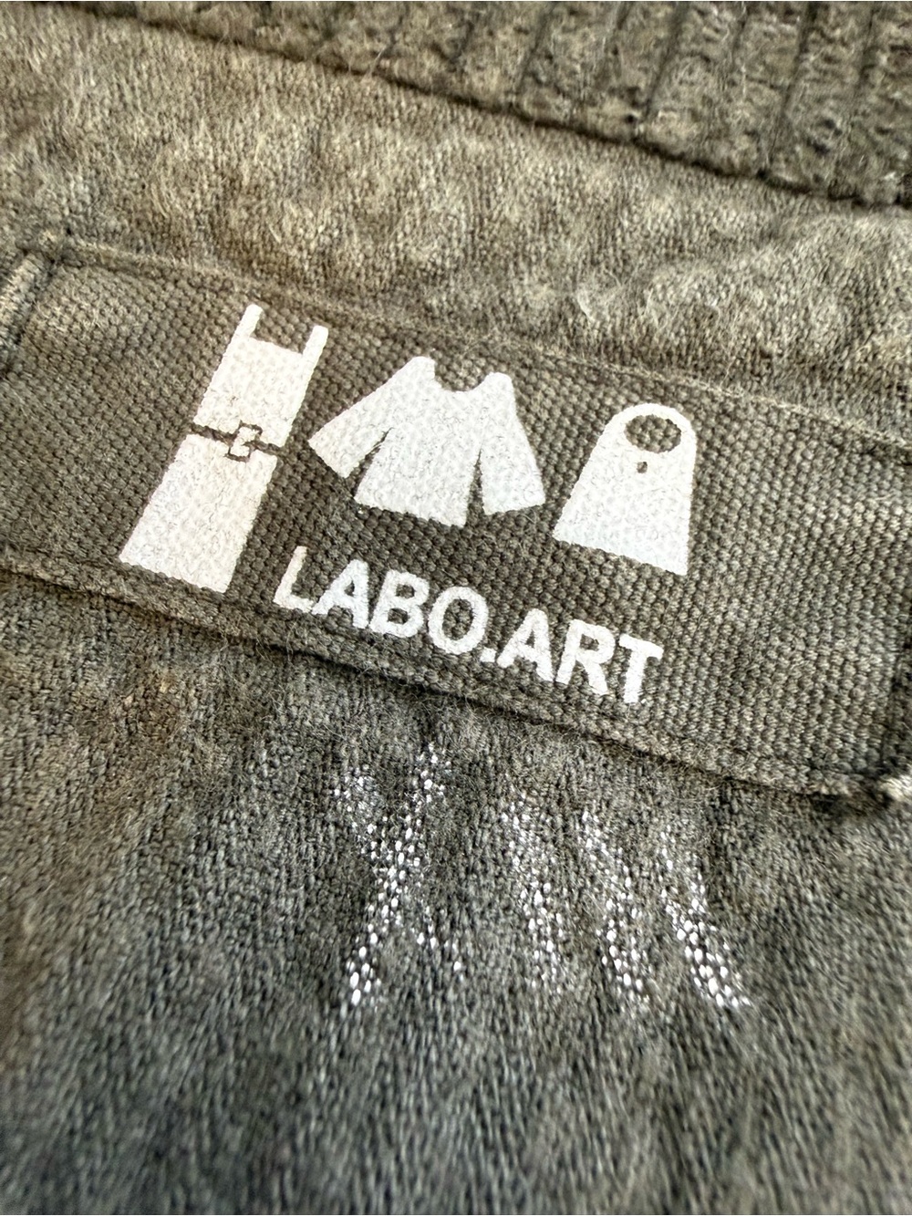 Labo.Art Giacca Pina Velluto Lichene Green Corduroy Coat Chore Jacket - Picture 5 of 11